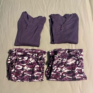 2 sets fleece pajamas